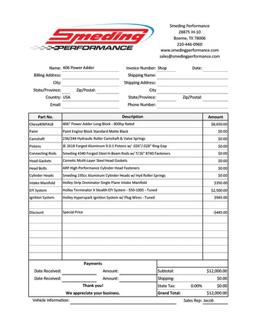 406" Pwr Adr EFI Special